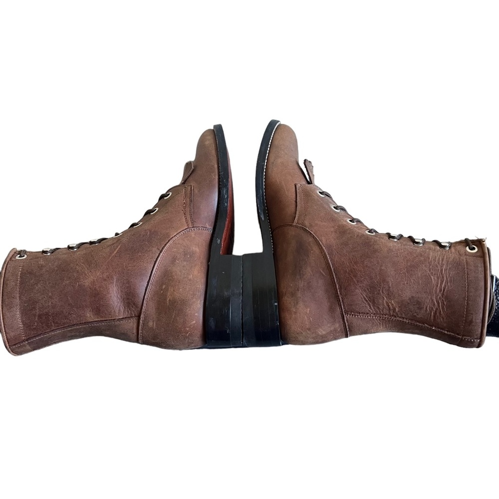 Tony Lama Size 6 Leather Lace Up Kiltie Roper Boots - Picture 6 of 12